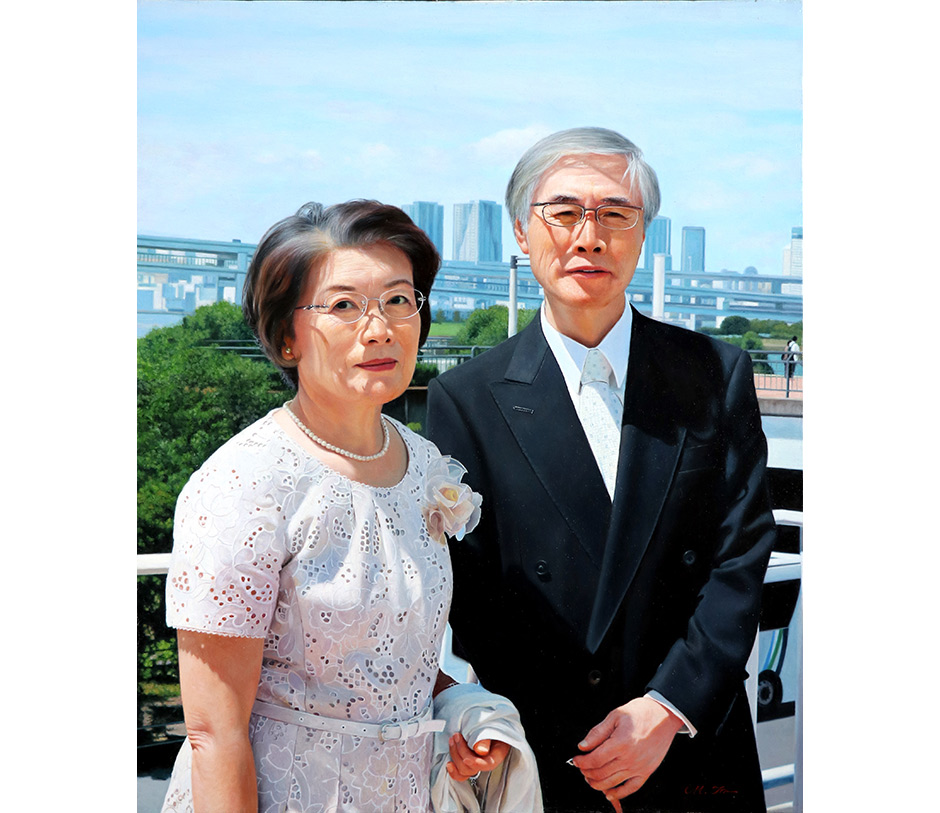 伊藤正宏 油絵 P8「朝焼けの海」