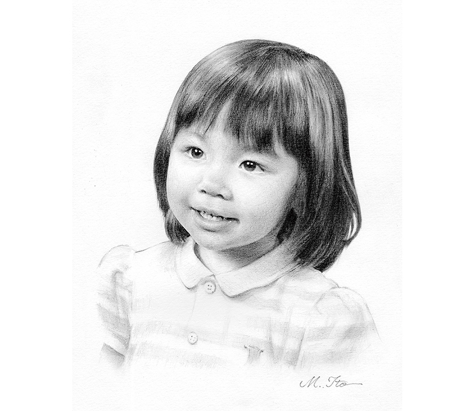 伊藤正宏 鉛筆デッサン「微笑み」