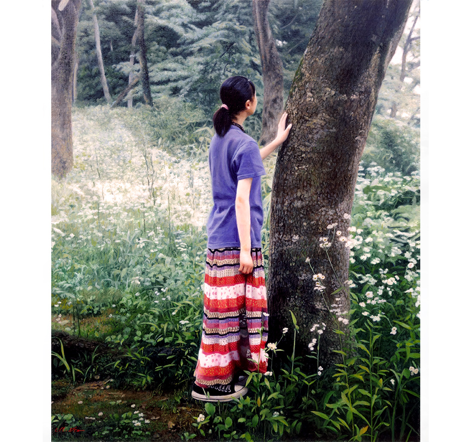 伊藤正宏 油絵 F6「赤衣」