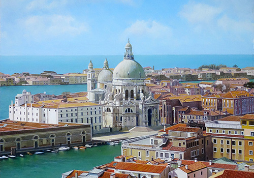 油絵 ヴェネチア風景